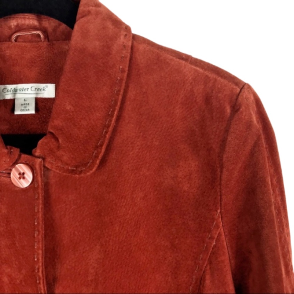 Coldwater Creek Rust Orange Leather Jacket - Picture 4 of 8